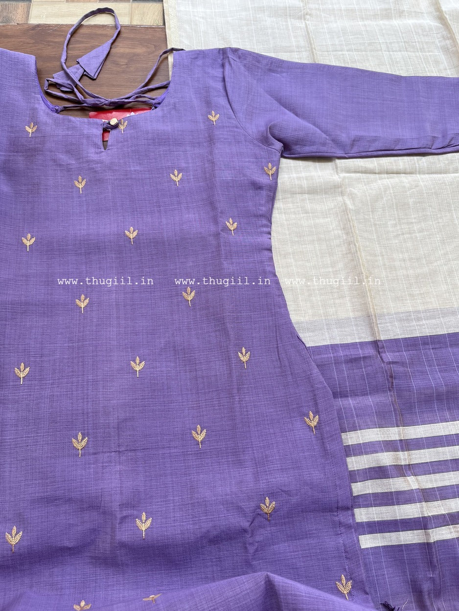 T314 Lilac Aura Kurta Set