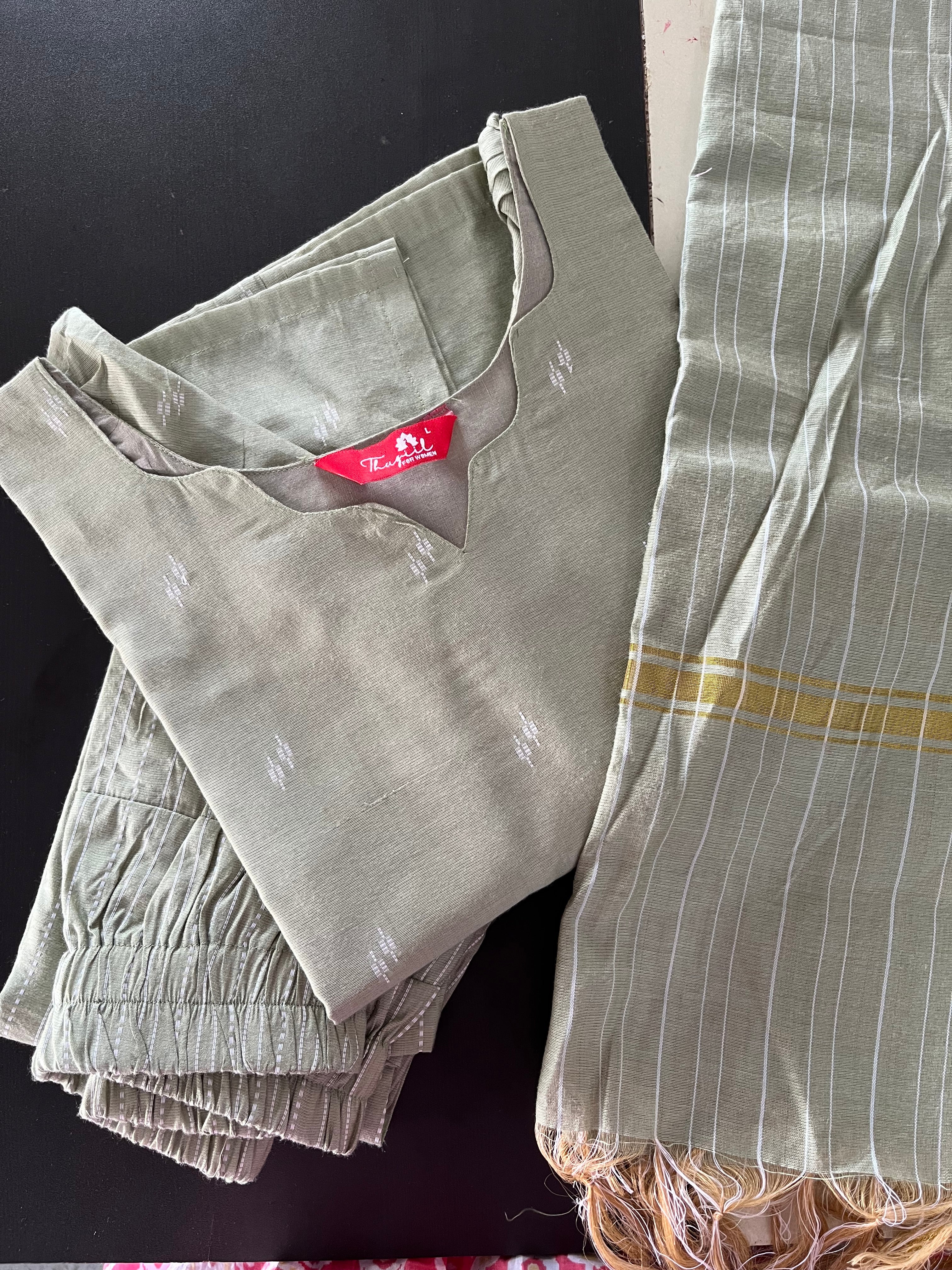AS091 Butter Silk Kurta Set (Top dupatta pant )