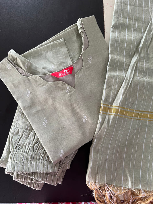 AS091 Butter Silk Kurta Set (Top dupatta pant )