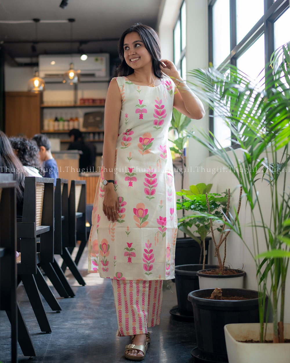 T341 Lia - Cotton Kurta set (Top-Pant)