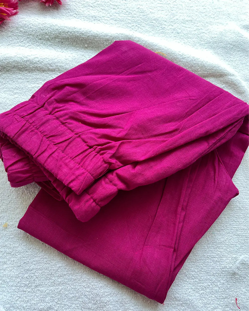 T056 Orange Pink South Cotton Kurta Set