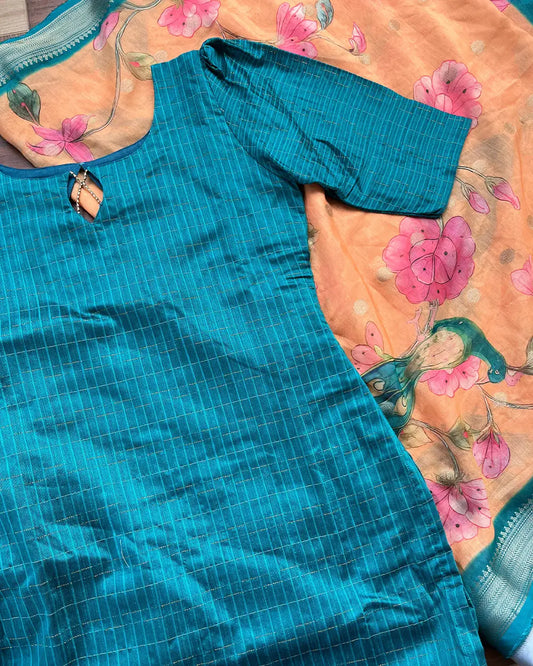 T239 Mayil Oviya Silk Kurta Set