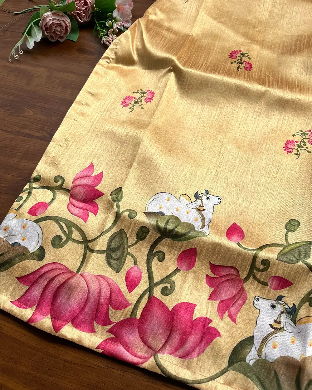 T223 Yellow Pichwai Kurta