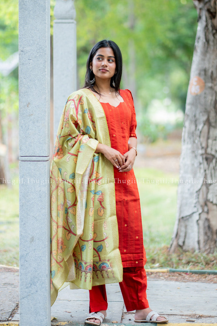 T537 Vaishnavi (Rust Orange) - Kurta Set