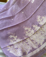 T047 LUXE- Lavendar Jute Silk Kurta Set (Top-Dupatta)