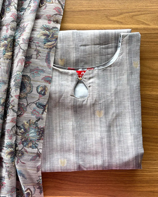 T063 Luxe - Pure Jute Silk Kurta Set (Top-Dupatta)