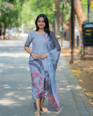 T387 Bavya - Kurta Set (Top-Dupatta)