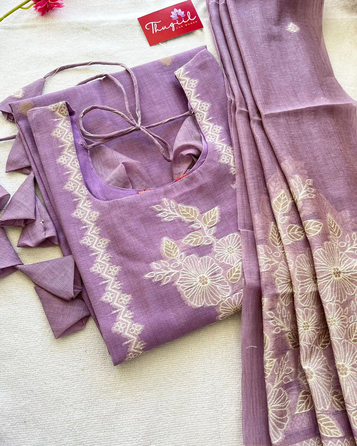 T047 LUXE- Lavendar Jute Silk Kurta Set (Top-Dupatta)