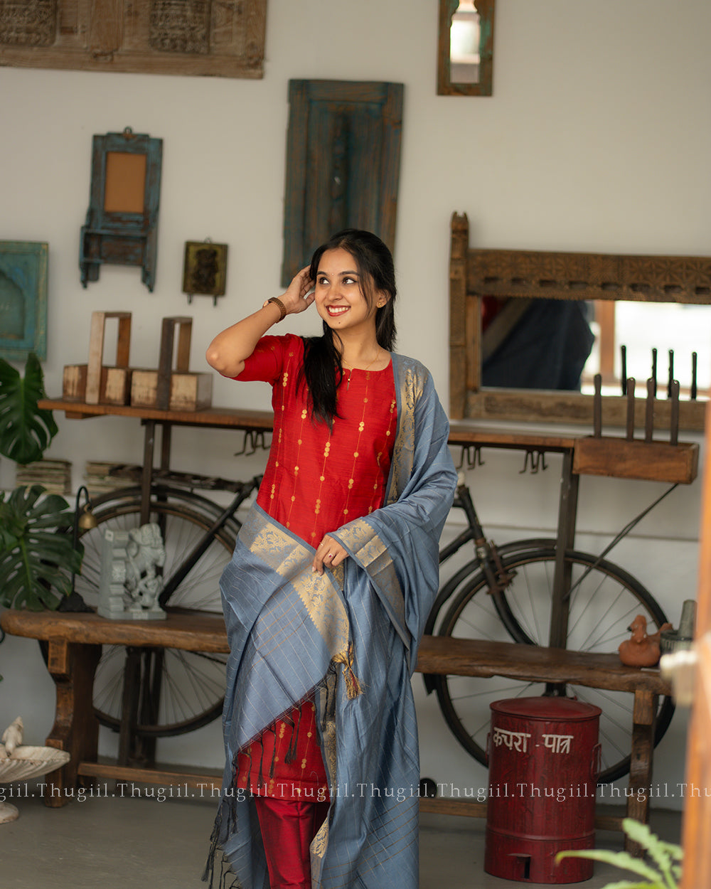 T326 Ruby Elegance Kurta Set