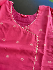 T068 2 in 1 Peach Handloom Soft Cotton Kurta Set