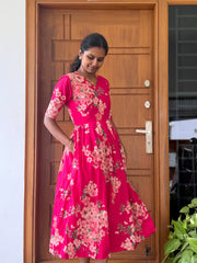 T475 Yuvika (Rani pink) - Dress