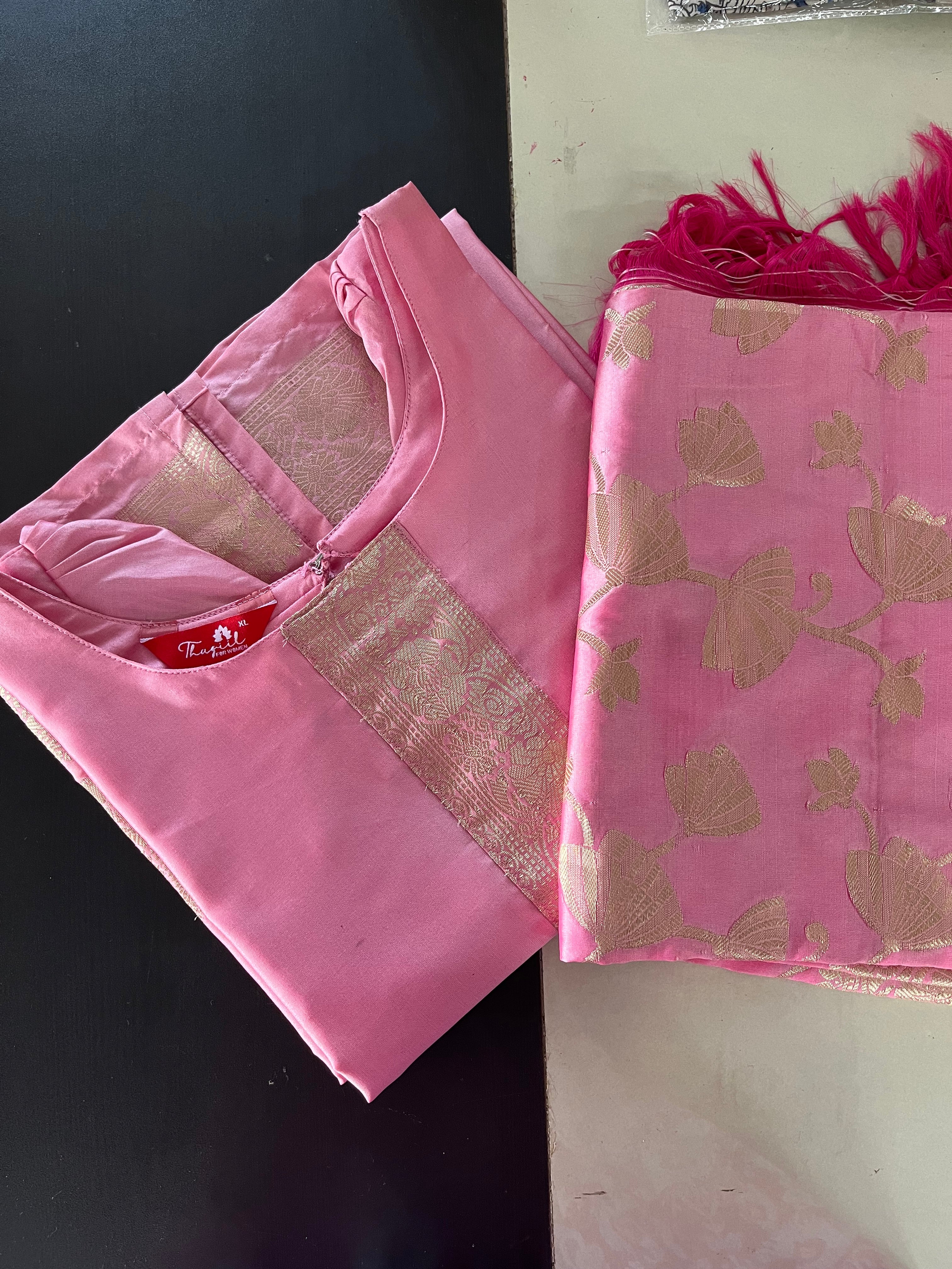 AS009  Silk Kurta Set (Top dupatta)