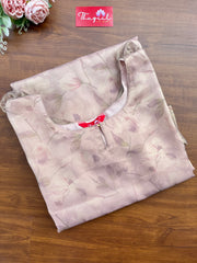 T297 Rose Gold Floral Kurta