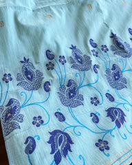 T125 Sky Blue Jamdani Kurta Set (Top-Dupatta)