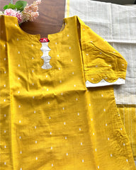 T181 Sunflower Yellow Butter Silk Kurta Set (Pre order 20-25 days)