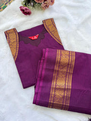T513 Tharigai (Violet) - Kurta Set (Top-Dupatta)