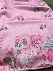 T111 Pink Pichwai Silk Kurta (20 days)