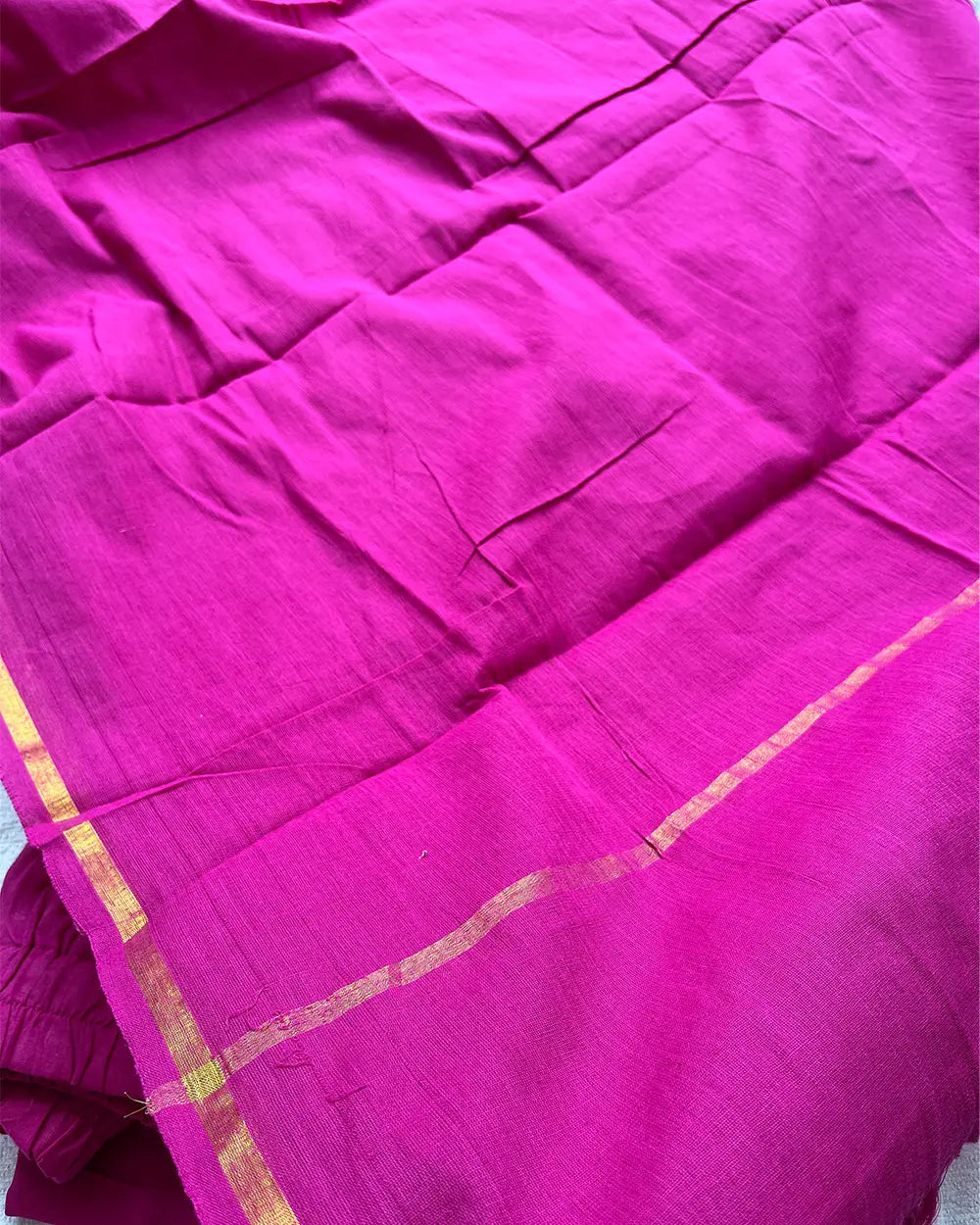 T056 Orange Pink South Cotton Kurta Set