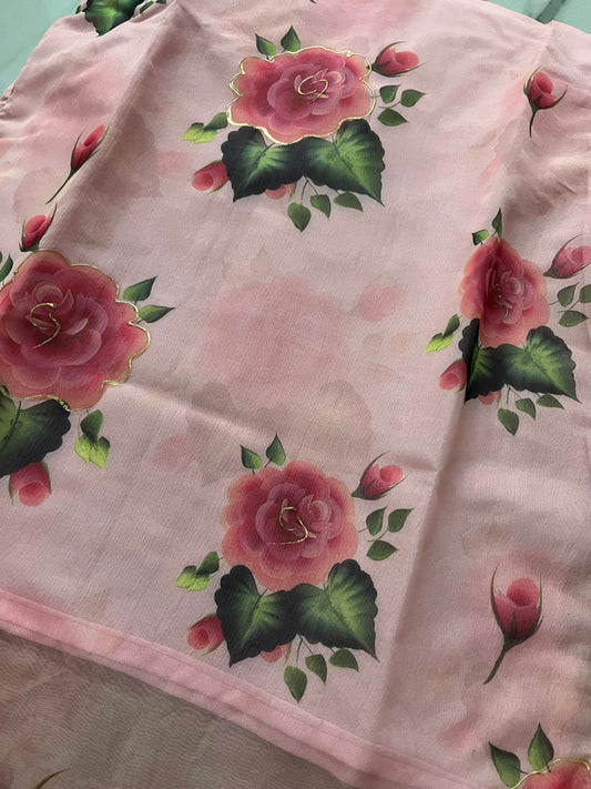 AS153 Floral Organza Kurta