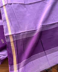 T196 Violet Slub Silk Kurta Set
