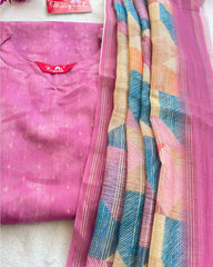 T034 Purple Pink Chanderi Silk Kurta Set