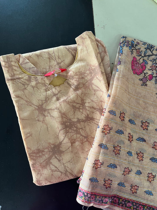 AS055 Chanderi Silk Kurta Set (Top Dupatta)