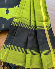 T160 Green Black Slub Silk Kurta Set (Pre order 30-35 days)