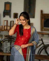 T326 Ruby Elegance Kurta Set