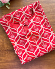 T194 Luxe Red Silk Kurta