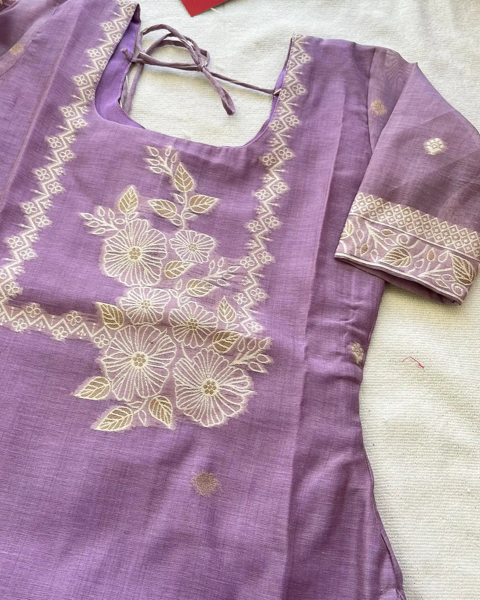 T047 LUXE- Lavendar Jute Silk Kurta Set (Top-Dupatta)