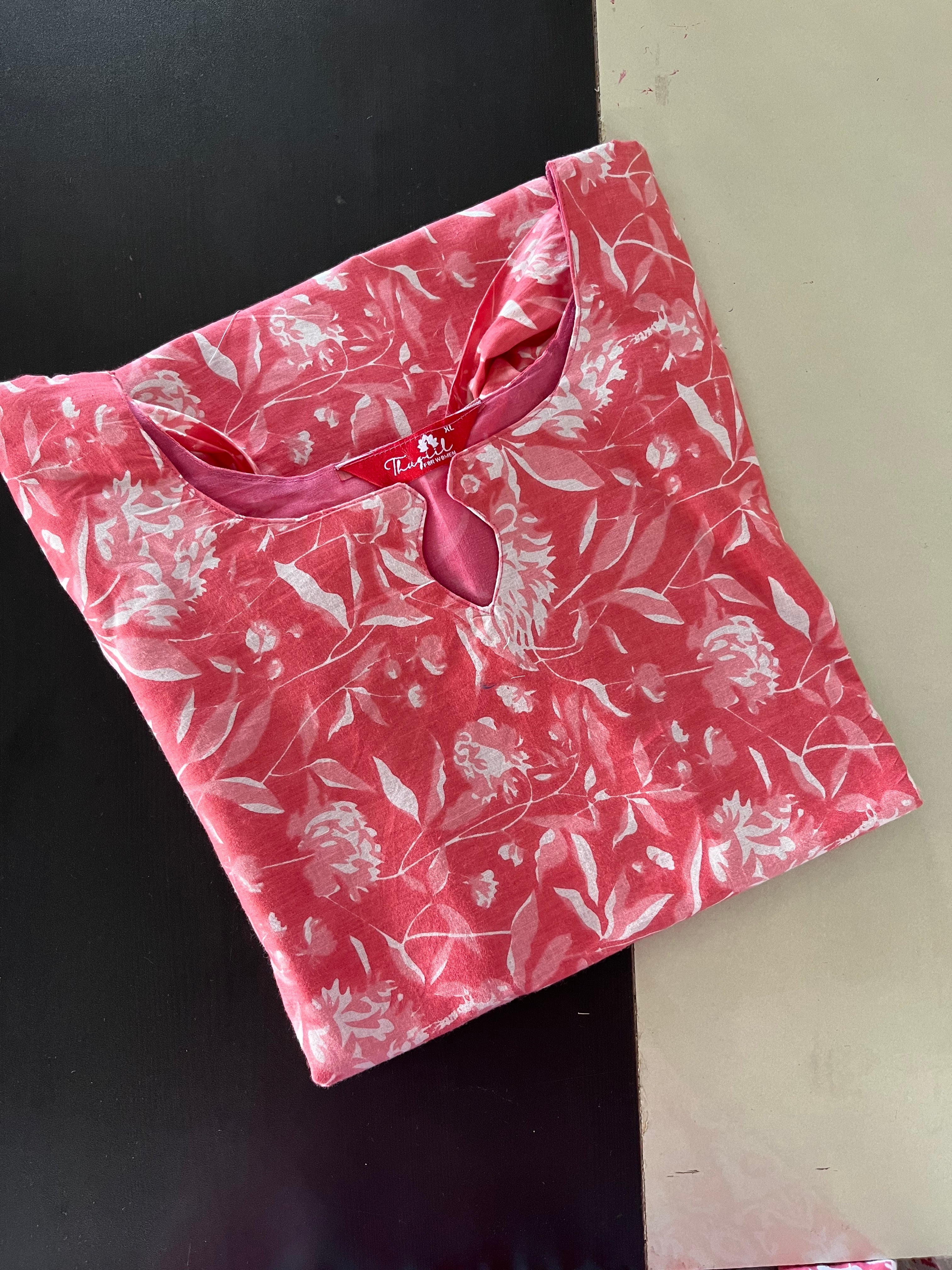 AS060 Floral Cotton Kurta