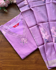 T260 Orchid Blush Kurta Set (Top-Dupatta)
