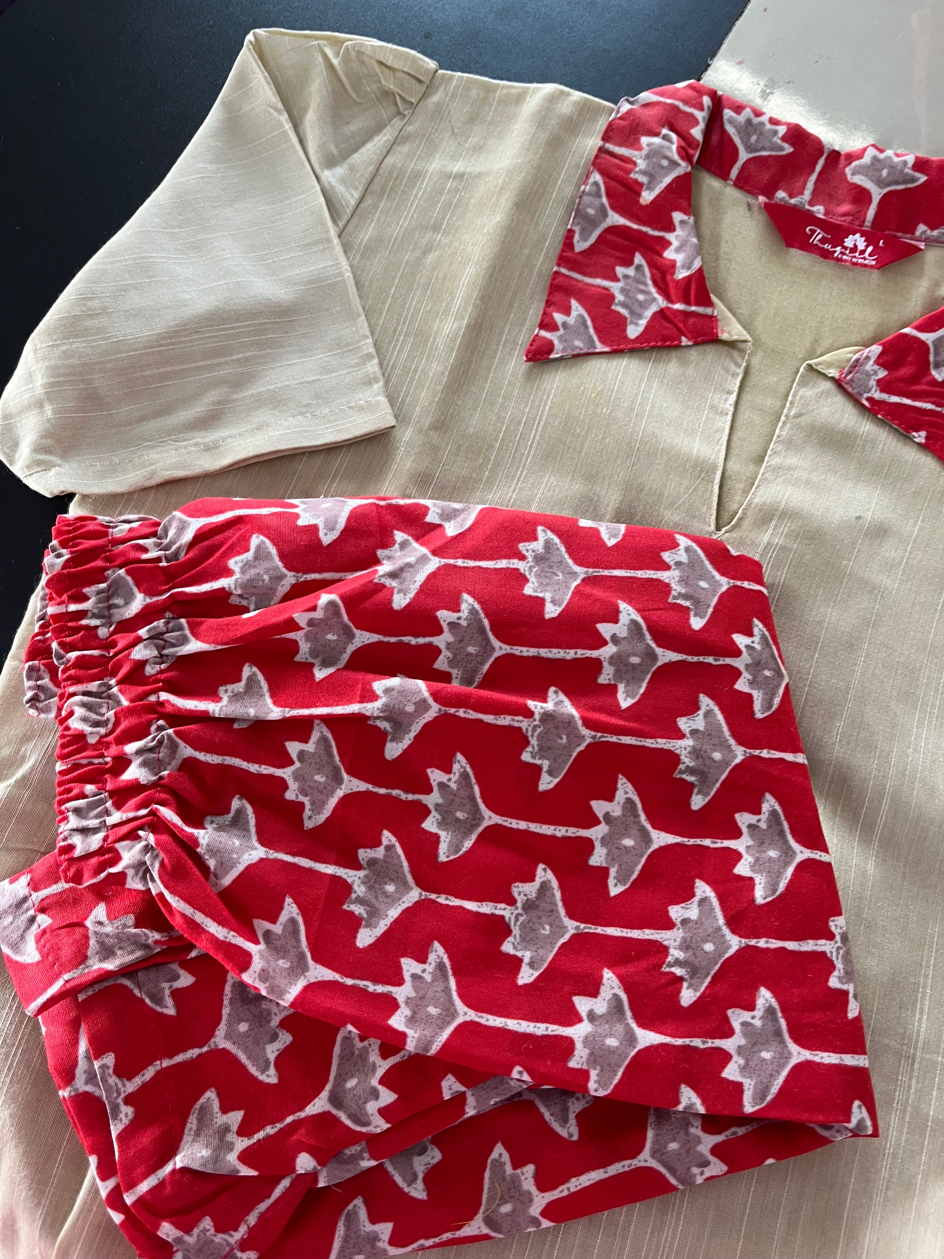 AS089 Silk Kurta Set (Top pant )