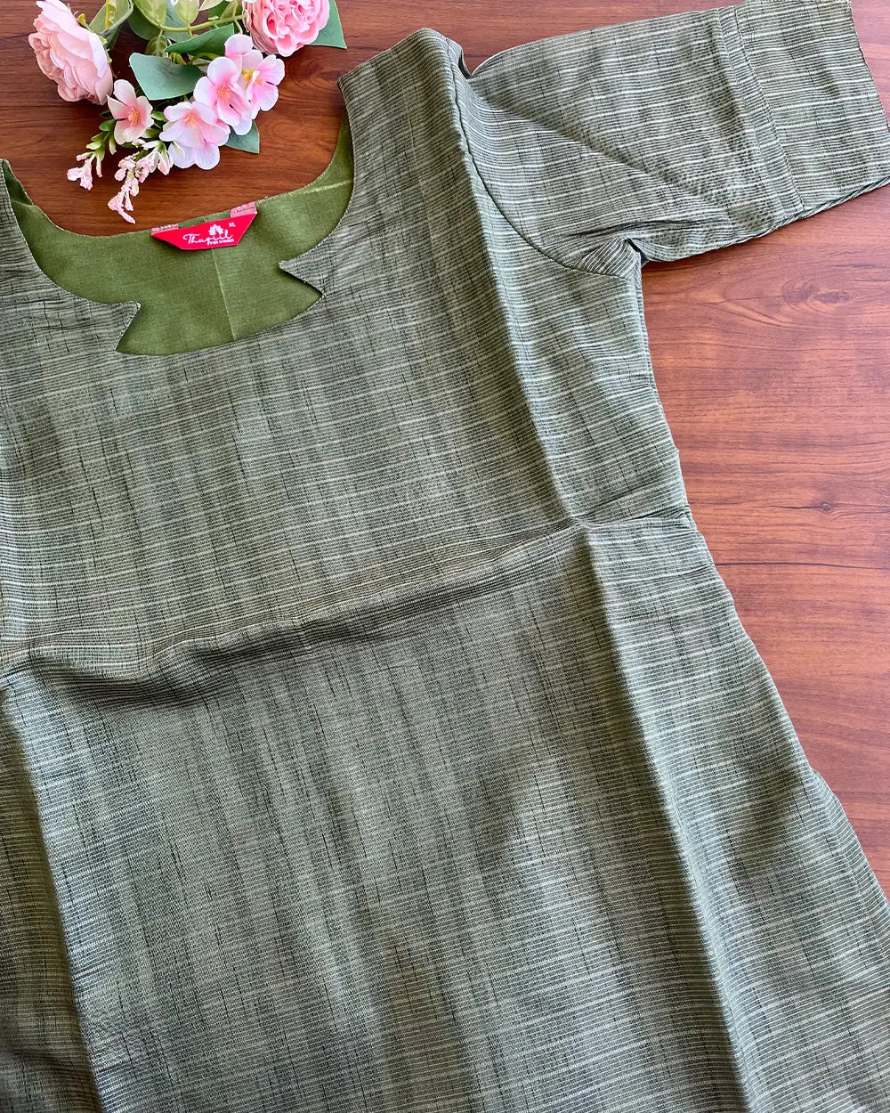 T119 Green - Kota Banaras Kurta set (Top-Dupatta)