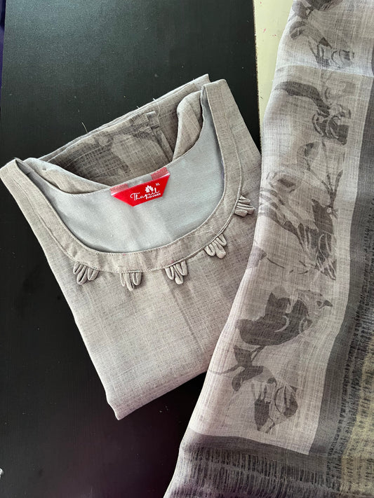 AS085 Tissue Silk Kurta Set (Top Dupatta)