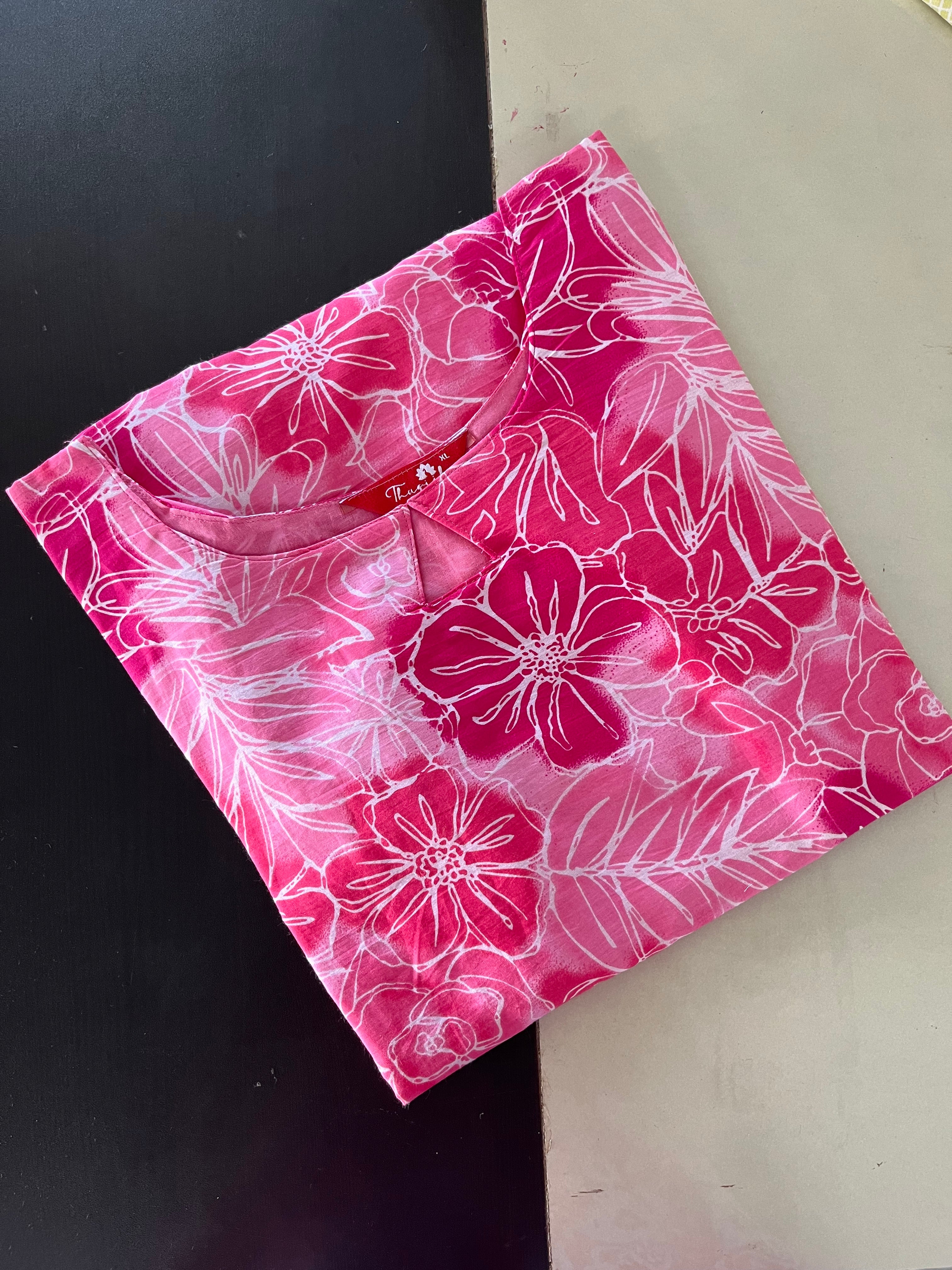 AS053 Floral Cotton Kurta