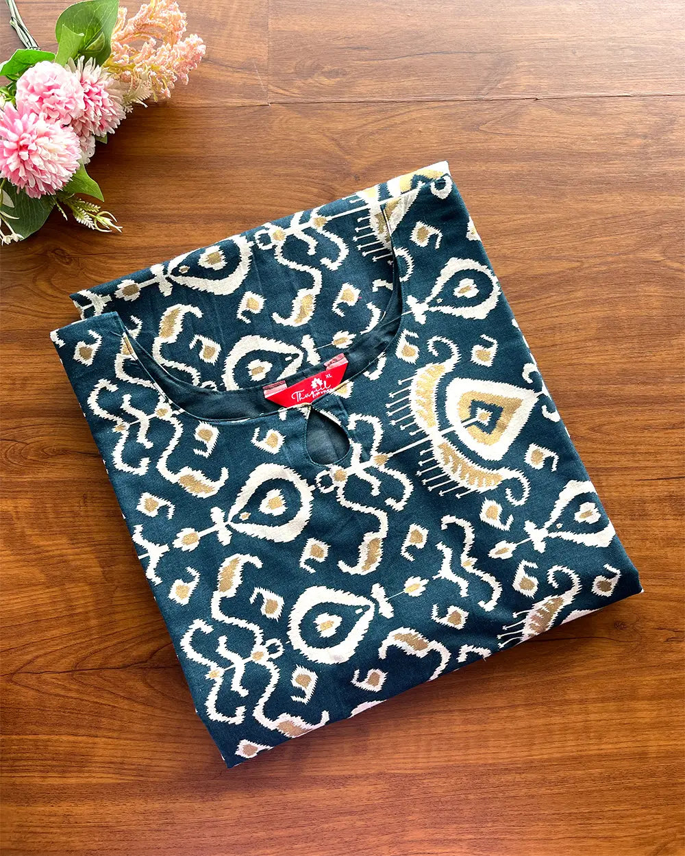 T193 Teal Pure Cotton Kurta