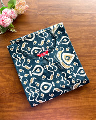 T193 Teal Pure Cotton Kurta