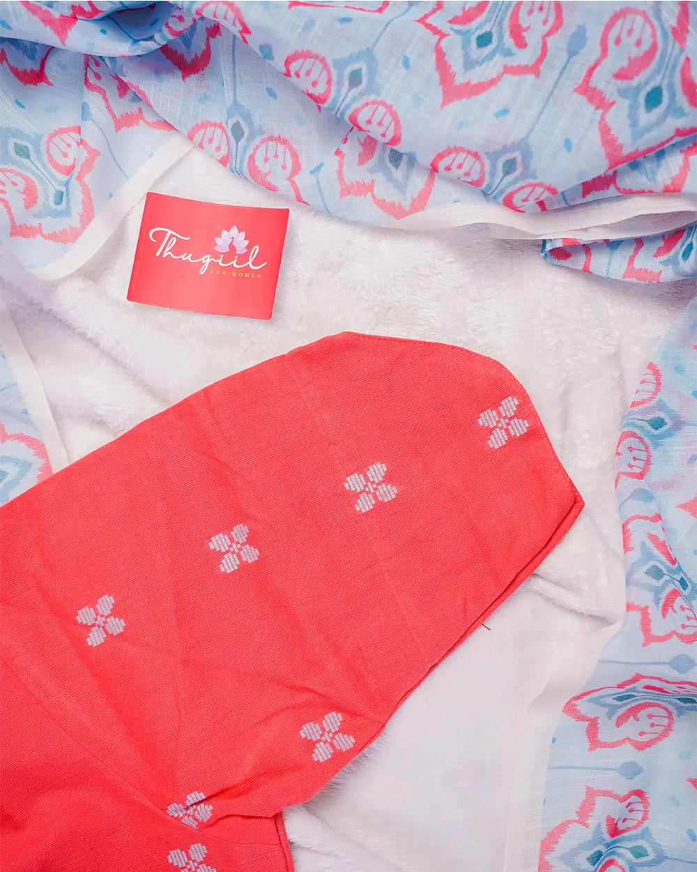 T171 Coral Breeze Kurta Set (Top-Dupatta)