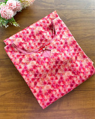 T190 Rani Pink Silk Kurta