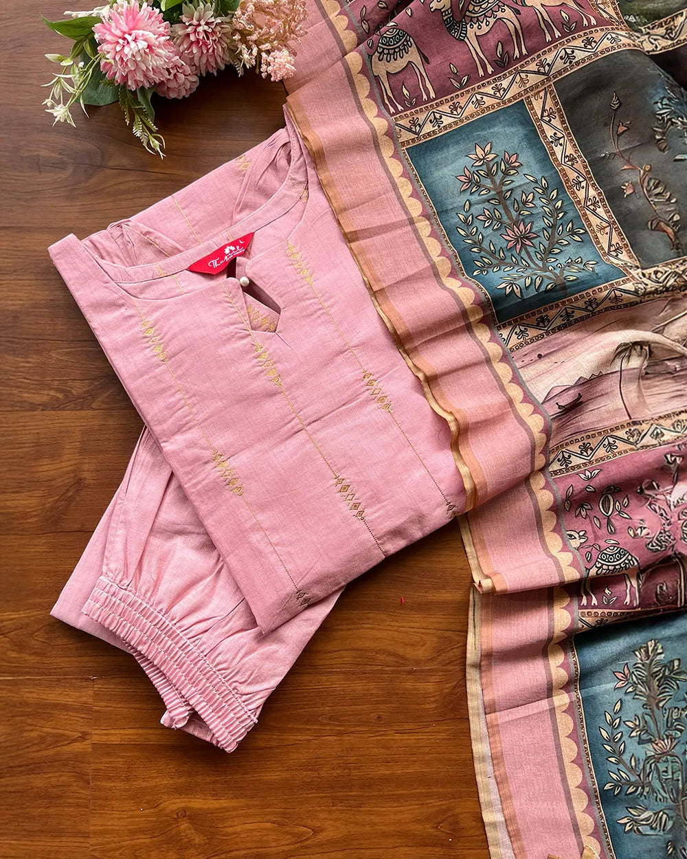 T302 Antique Rose Kurta Set