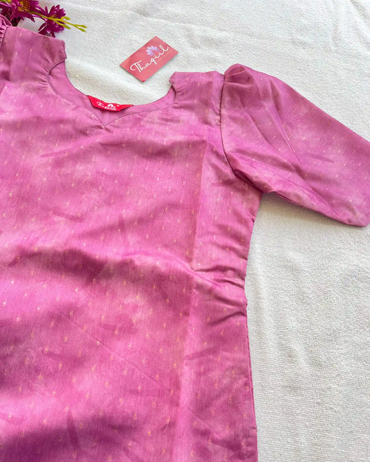 T034 Purple Pink Chanderi Silk Kurta Set