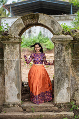 T501 Indhu (Orange) - Top & Skirt / Maxi
