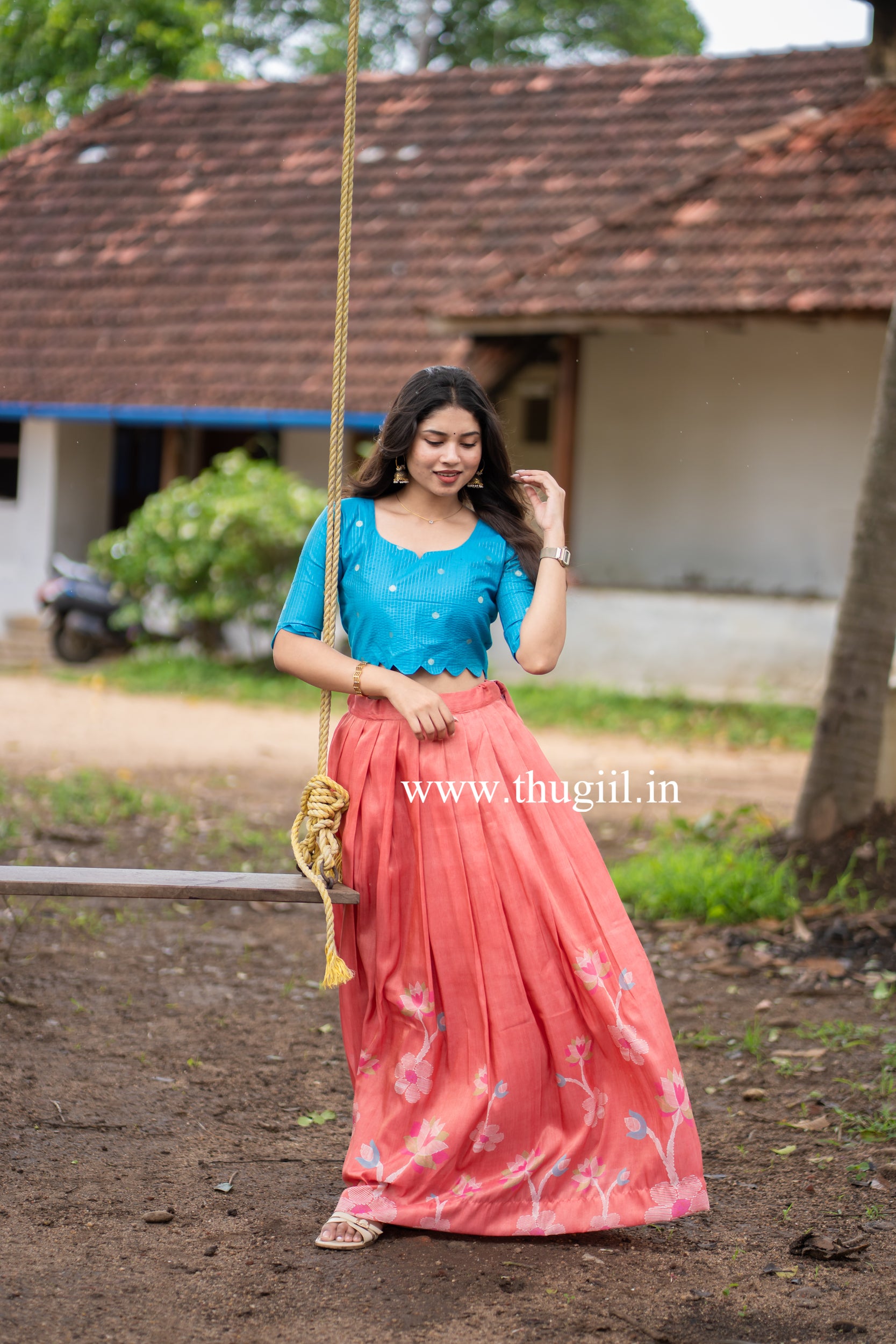 T395 Poorvi - Top & Skirt