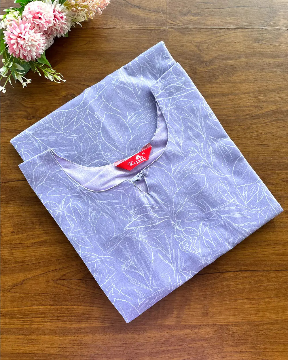 T187 Lavender Soft Cotton Kurta