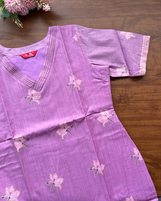 T260 Orchid Blush Kurta Set (Top-Dupatta)