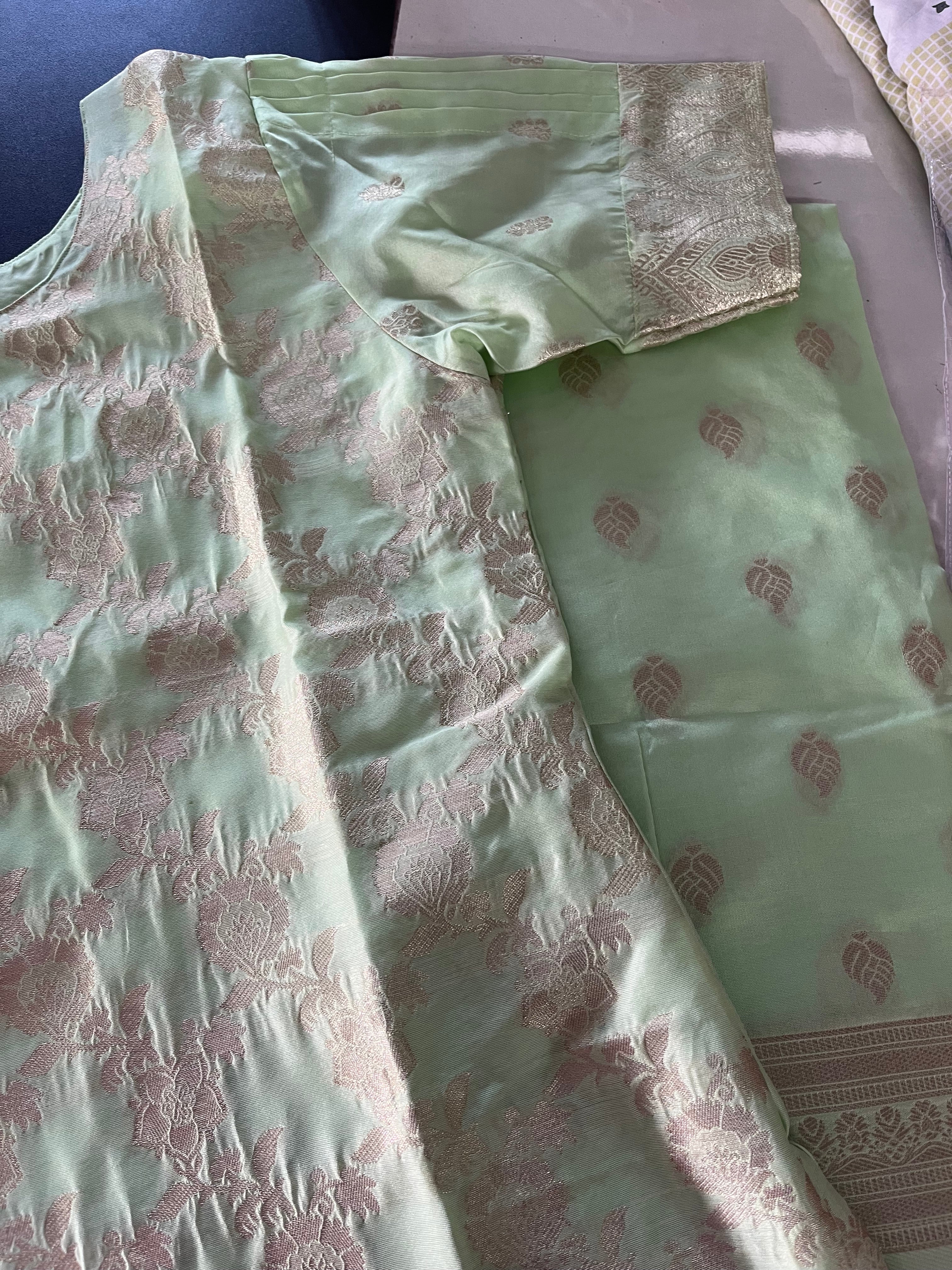 AS042 Banaras Silk Kurta Set (Top  Dupatta)