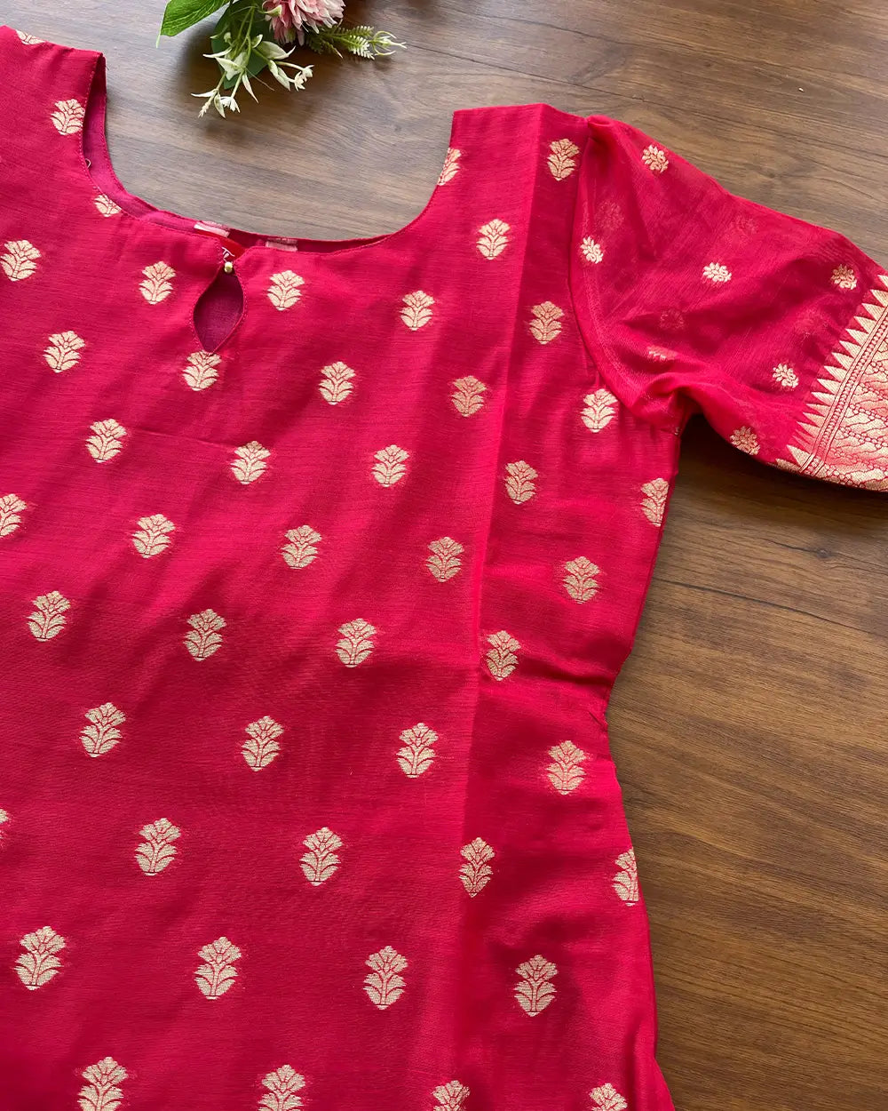 T092 Rani Pink - 2 Banaras Cotton Kurta Set (PRE ORDER 20-25 days)