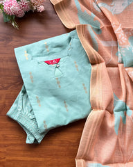 T263 Icy Mint Edit Kurta Set (Pre order 15 days)