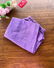 T196 Violet Slub Silk Kurta Set